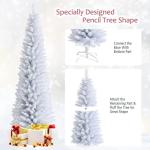 Christmas Tree Tannenbaum KüNstlich Weißer Bleistift-Weihnachtsbaum, Weihnachtskiefer, Geeignet for Heimdekoration ChristbäUme Sztuczna(180cm)