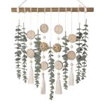 Badkamer Decor Kunstmatige Eucalyptus Groen Opknoping Muur Decor Faux Eucalyptus Bladeren Opknoping Plant op Houten Stok met Rieten Bal Rustieke Boerderij voor Slaapkamer Kwekerij 