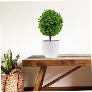 4 Stück Pflanzenkugeln Dekorativ Runde Künstliche Pflanzen Tisch Bonsai-Baum Künstliche Pflanzen Im Freien Kleine Kunstpflanze Eingetopft Kleiner Künstlicher Baum Kunstrasen Ba