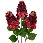Set van 3 kunstmatige hortensia's als echte esdoortensia, 73 cm, donkerrode decoratieve bloemen, kunsttakken voor bloemstuk, thuis, resto herfstdecoratie