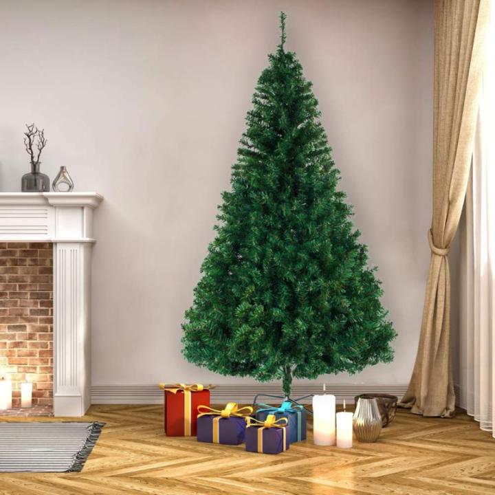 2,44 m künstlicher Weihnachtsbaum, unbeleuchtet, künstlicher Weihnachtsbaum mit Scharnier, 1138 Zweigspitzen und faltbarem Metallständer, Weihnachtsweihnachtsbaum für Zuhause, 