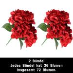 Decoratieve kunstbloemen, kunstbloemen, hortensia, pioenroos, boeket, plastic bloem voor bruiloft, balkon, tuin, bloembak, feest, tafeldecoratie 1114