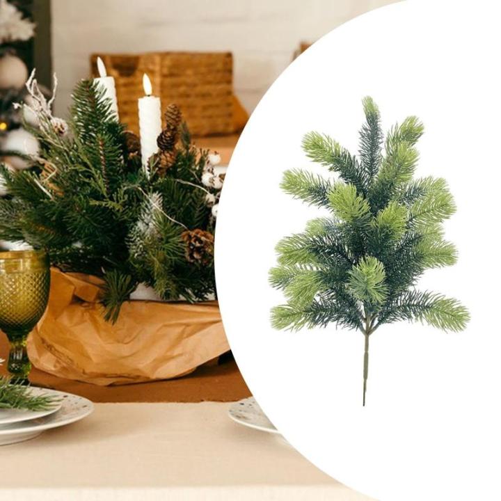 Künstlicher Pflanzenzweig, Weihnachtsstiel-Dekoration, praktische, praktische grüne Weihnachtsdekoration für den Schreibtisch zu Hause, Höhe 48cm