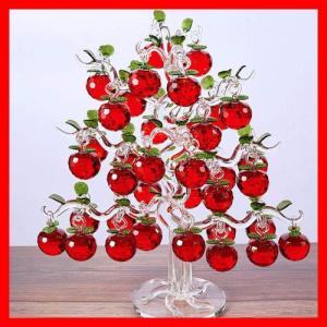Künstlicher Kristall-Apfelbaum mit 36 Äpfeln für Fengshui-Handwerk, Weihnachtsbaum, hängend, 30 mm, Rot