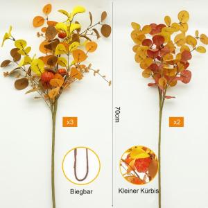 5 bundels kunstmatige herfst eucalyptus plant kunstmatige herfstbloemen fade faux herfstplanten met bessen pompoenen herfst woondecoratie voor Thanksgiving binnen huis balkon tuin 
