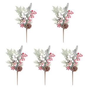 5 Stück Weihnachtsbaumzweige, künstliche Blumen, Bäume, Dekoration, realistische künstliche Weihnachtsbäume für Nachbarn und Bekannte
