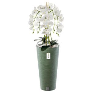 Künstliche Orchidee Kaskaden Blumenstrauß Weiß im Topf Wandgrün H 110 cm Heimbüro Dekoration, Kunstpflanze Orchidee, Kunstblume, Künstliche Orchidee im Topf