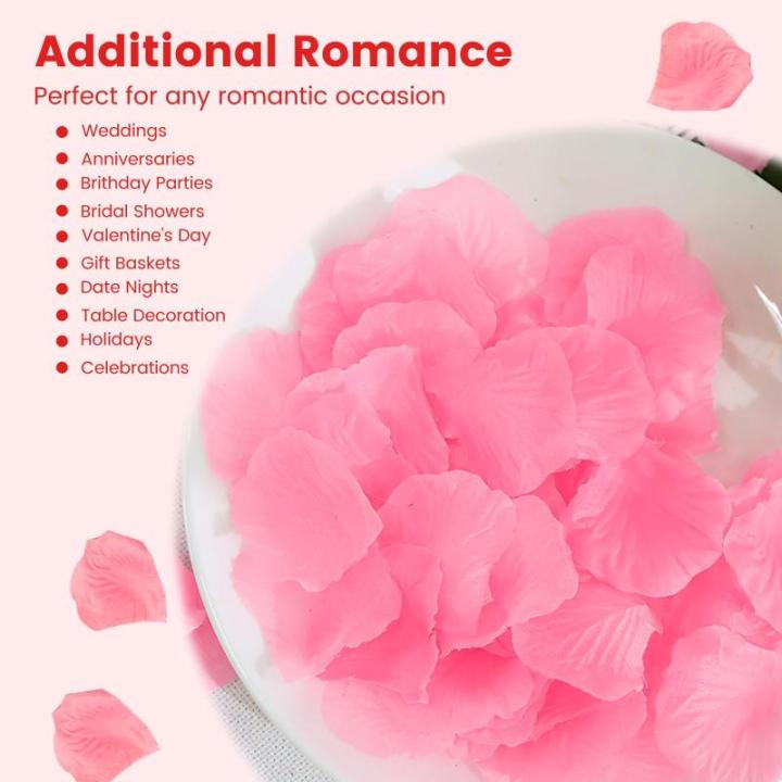 1200 stück Künstliche Rosenblätter, Romantische Rosenblätter Deko, Künstliche Rosenblüten Getrocknet für Hochzeit, Valentinstag, Jahrestag, Tischdekoration, Geburtstag, roma