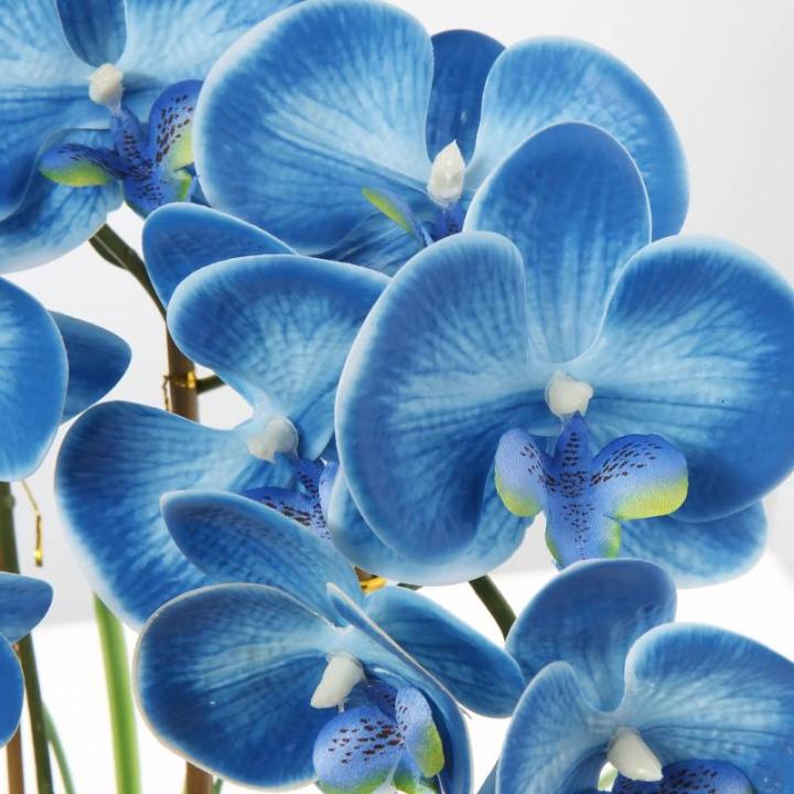 44 cm kunstmatige orchideeën phalaenopsis kunstbloemen als echte decoratieve orchidee bonsai kunstplant arrangement in keramische pot voor tafel woonkamer wooncultuur decoratie