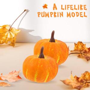 Kunstpompoenen, 12 stuks pompoenen, herfstdecoratie, kunstpompoenen, decoratieve pompoen, mini-oranje, decoratie, voor herfst, herfst, Halloween, Thanksgiving versieren en tonen