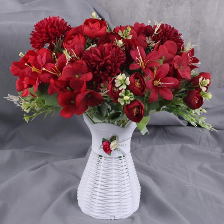 Kunstbloemen decoratieve kunstbloemen met stelen voor doe-het-zelf bruiloft, bruidsboeket, babydouche, bloemstuk, tafeldecoratie, woondecoraties 1015