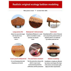 ZJGZDCPHDPB Künstliches Strohdachziegel, Palmenstrohsimulationsrolle Brandschutz Sonnenschutz Zuschneidbares Kunststoffstroh für Bauernhaus Holzhaus Schilfdachplatten (Farbe: Gel