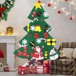 Filz Weihnachtsbaum Set DIY Filz Weihnachtsbaum Set Falt Filz Weihnachtsbaum Dekoration DIY Filz Deko Weihnachtsbaum Für Kinder mit Abnehmbaren Hängenden Ornamenten für Home/Tü