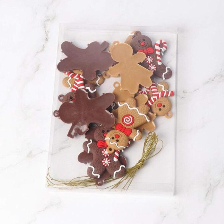Set van 12 traditionele kerstboomversieringen rode man om op te hangen