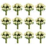 144 stuks , stofblaadjes om te knutselen, , kleine decoratie, bloemen, stofblad met bladeren, bloemenstempel, stoffen bloemen voor bruiloft, feest, uitnodiging, gastgeschenk, melkw