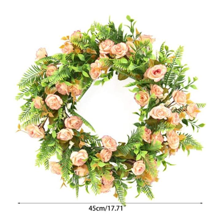 Daisy Rose Blume Kranz Handgemachte Künstliche Blumen Girlande für Front Tür Wand Hochzeit Party Home Dekoration