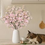 4 stuks kunstkersenbloesem, takken, roze perzikbloemen, 100 cm, kunstbloemen, bulk, lente, zijden bloemen, planten, bundel, lange stelen voor bruiloft, feest, tafel, vaas, decorati