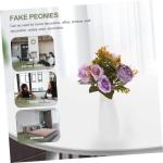 Künstlicher Pfingstrosenstrauß Hochzeit Gefälschte Pfingstrosen Künstliche Pfingstrosenstiele Künstliche Künstliche Rosa Pfingstrosen Gefälschter Blumenstrauß Violett Plast