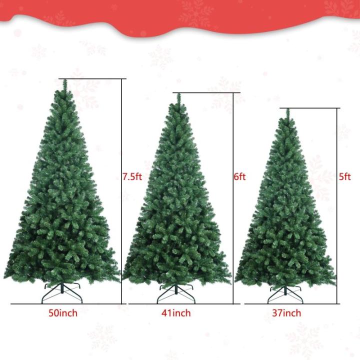 7,5 Fuß künstlicher Weihnachtsbaum mit 1480 PVC-Zweigen, Stabiler Metallständer, schneller Aufbau, automatisches Spreiz- und Schließdesign für einfache Weihnachtsdekoration (1
