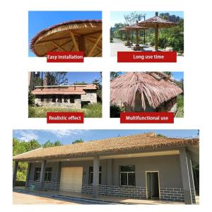 Simulation Thatch Tile Plastic Natural Wild Fake Straw Artificial Fake Thatch Straw Dekoration Bauernhaus Traufe Stroh Pe Flame Retardant Plastic (Farbe: Gelb A,Größe: 2St)