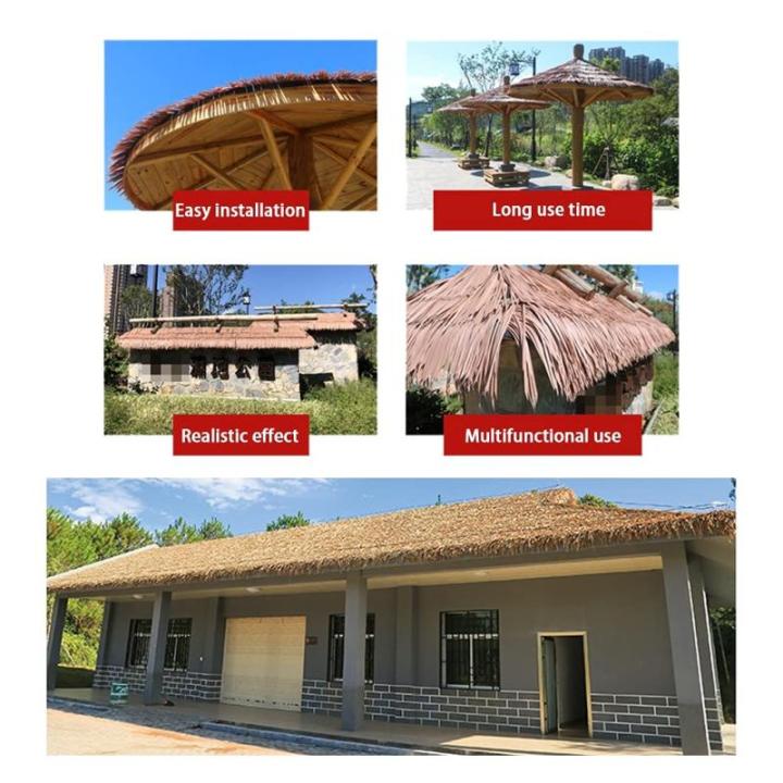 Palm Thatch Läufer Roll künstliche Thatch Fliese Kunststoff Thatch künstliche für Park Seaside Scenic Spot Dekoration Stroh Dach Traufe Fake Thatch Bauernhaus Dachdekoration St