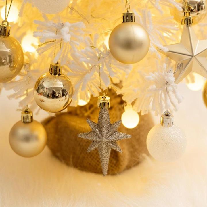 Mini Weihnachtsbaum 40CM Klein Tannenbaum mit Beleuchtung, Tischdeko Christbaum mit LED Lichterkette und Weihnachtskugel, Künstliche Weihnachtsbäume Geschmückt für Weihnachten 