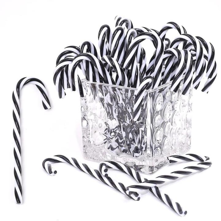 32 stuks kerstsnoepstok hangende ornamenten plastic gedraaide kruk ornamenten kerstboomdecoratie voor kerstfeestbenodigdheden kerstambachten binnen buiten decor (12 geen gaten zwar