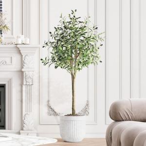Olijfboom, kunstplant, 150 cm, grote kunstolijfboom, kunstboom, net echt voor woonkamer, slaapkamer, kantoor, decoratie