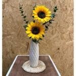 Kunstblumen Künstlicher Sonnenblumenstrauß, realistische Seidensonnenblumen mit grünen Blättern, künstliche Blumen in Keramikgefäßen für Partys für jeden Anlass
