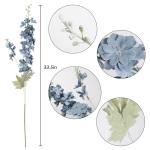 6 stuks Delphinium ridderspoor zijden bloemen 85 cm lange steel bloemen voor thuis bruiloft kantoor feest arrangement decoratie (Haze Blue)