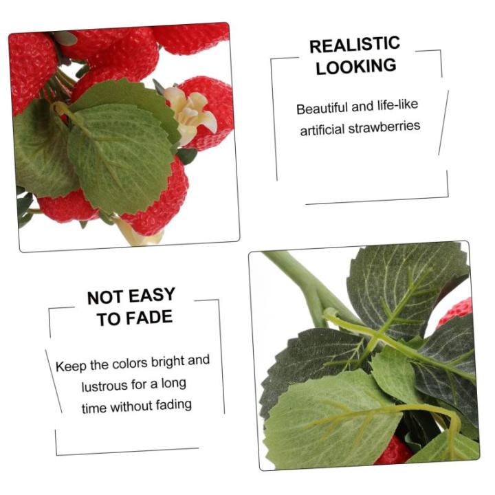 Simulierte Obstspieße Künstliches Grün Künstliche Früchte Künstliche Beeren Künstliche Äpfel Erdbeeren Dekor Künstliche Beerenstiele Künstliche Pflanzen Erdbeeren
