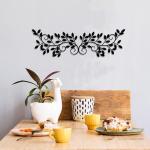 2 stuks metalen boomblad wanddecoratie wijnstok olijftak blad muurkunst ornament muur opknoping bord voor boven deur, woonkamer, kantoor, binnen en buiten decoratie (zwart)