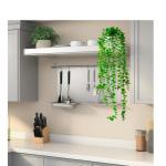 Kunstmatige eucalyptus (60 cm) in witte keramische pot: kunstmatige hangplanten | kunstmatige planten als echt | hangende | kunstplant hangend in pot | kunstplant kunstplant