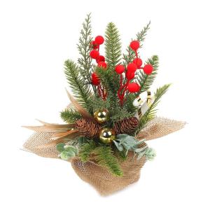 Mini-Weihnachtsbaum, 30,5 cm, künstlicher kleiner Weihnachtsbaum mit Jute-Basis, Tisch-Weihnachtsbaum, Kiefernbaum, für Innenbereich, Heimdekoration, Urlaubsdekoration (D)