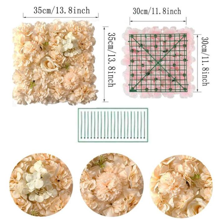 Künstliche Blumen-paneele, Für Outdoor-Indoor-hochzeitshintergrund-wanddekoration, Leicht (13,8 X 13,8 Zoll)(Color:15pcs)