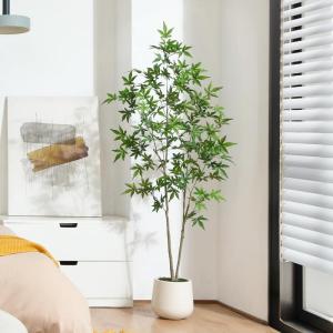 Kunstplant Esdoorn 150 cm grote , wit, bloempot, esdoornboom, als echt voor thuis, kantoor, tuindecoratie (1 stuks)