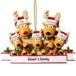 Gepersonaliseerde kersthangers met 2/3/4/5/6/7/8 familienamen - 2023 kunsthars kerstboomversiering gepersonaliseerde familie, partners en vrienden 5