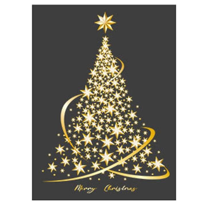 Kerst Venster Klings Gouden Kerstboom Raamklemmen Stickers voor Glas DIY Statische Muur Venster Deur Muurschildering Stickers voor Home Shop Venster Glas Display Decoraties