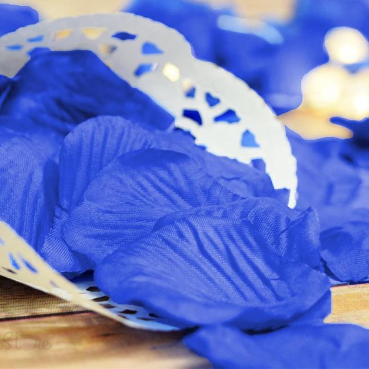 1200 stuks rozenblaadjes, kunstrozenblaadjes, rozenblaadjes, blauw, bruiloft, Valentijnsdag, tafelopzetstuk, verjaardag, romantische sfeer