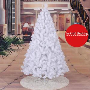 6 Fuß hochwertiger, aufklappbarer künstlicher Weihnachtsbaum aus Kiefernholz mit klassischem, massivem Metallständer, PVC-Kristall, weiß, Weihnachtsdekoration, weiß, 6 Fuß, d