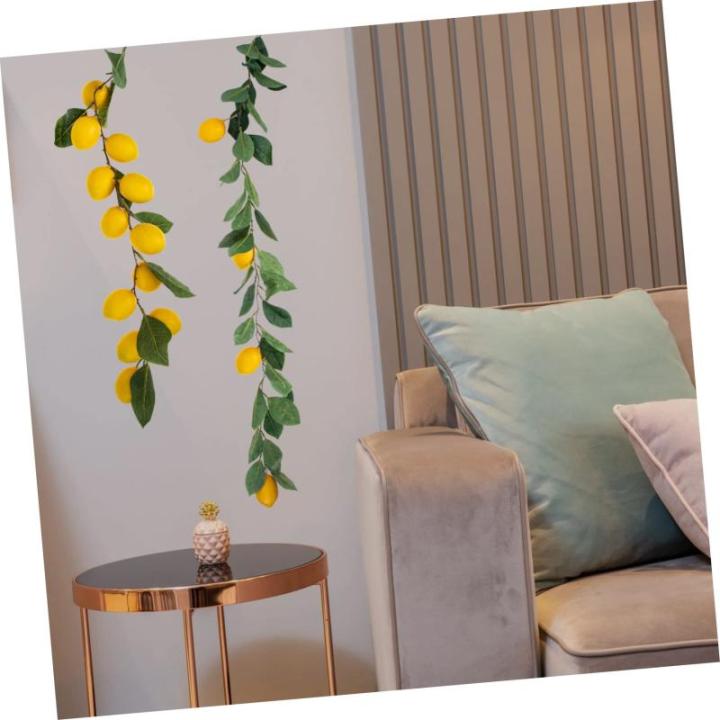 10 STK Simulation Zitronenrattan Gelbe Girlande Künstliche Blumengirlande Sommerdekoration Frühlingsdeko Grüne Girlandenhochzeit Zitronendekoration Für Die Küche Yellow Plasti