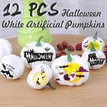 12 stuks realistische witte pompoenen van de herfstpompoenoogst voor huis tuin decoratie