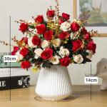 Kunstblumen Künstliche Rosenblumen, Topfschmuck, satte grüne Blätter, für Zuhause, Hochzeit, Büro, Tischdekoration, Geschenk für jeden Anlass