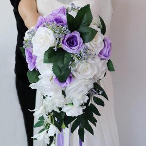 Wassertropfen Rose Hochzeit Brautstrauß Romantische Halten Blume Braut Brautsträuße Brautjungfer Blumenstrauß Valentinstag Dekoration