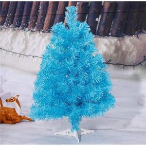 Leichter Tisch-Weihnachtsbaum mit Ständer for kleine Weihnachtsdekoration, PVC-Tannenbaum, Kleiner Weihnachtsbaum, mehrfarbiger künstlicher Weihnachtsbaum(Blue,90cm/3ft)