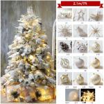 Künstlicher Baum Großer weißer Weihnachtsbaum, künstlicher schneebedeckter Baum mit Ornamenten, Weihnachtsbaum für Zuhause/Büro/Party-Dekoration