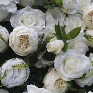 Weiße Pfingstrosen-Blumenwand, Kunstblumen-Hintergrundwand, Blumenarrangement-Blumen-Wandpaneel-Set, Seiden-Hortensie-Rosen-Blumenpaneel Für Fotohintergrund, Home-Party, Hochzeit