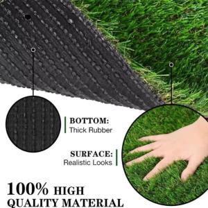 Kunstrasenrolle, Kunstrasen-Rasenmatte, 1 x 10 m, 30 mm dick, Kunstrasenteppich, Outdoor-Teppich, realistisch aussehende Kunstrasenrolle, für Garten, Landschaft, Balkon, Büro, He