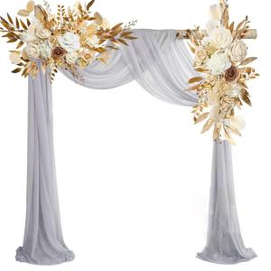 2 stuks bruiloftsboogbloemen, kunstbloemenarrangement, kunstbloemen-wagset, welkomstborden, bloemendecoraties voor bruiloftsdecoratie, ceremonie en (#2)