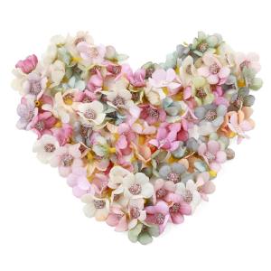 50 stuks gemengde mini kleurrijke , bloemen, madeliefjes, mix van pastel, kleine , , bloemkopjes, zijden bloemen, strooidecoratie, voor knutselen, bruiloft, feest, woondecoratie
